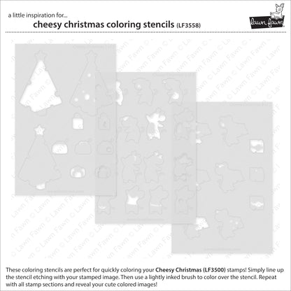 Cheesy Christmas Coloring Stencils