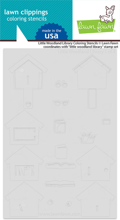 Little Woodland Library Coloring Stencils