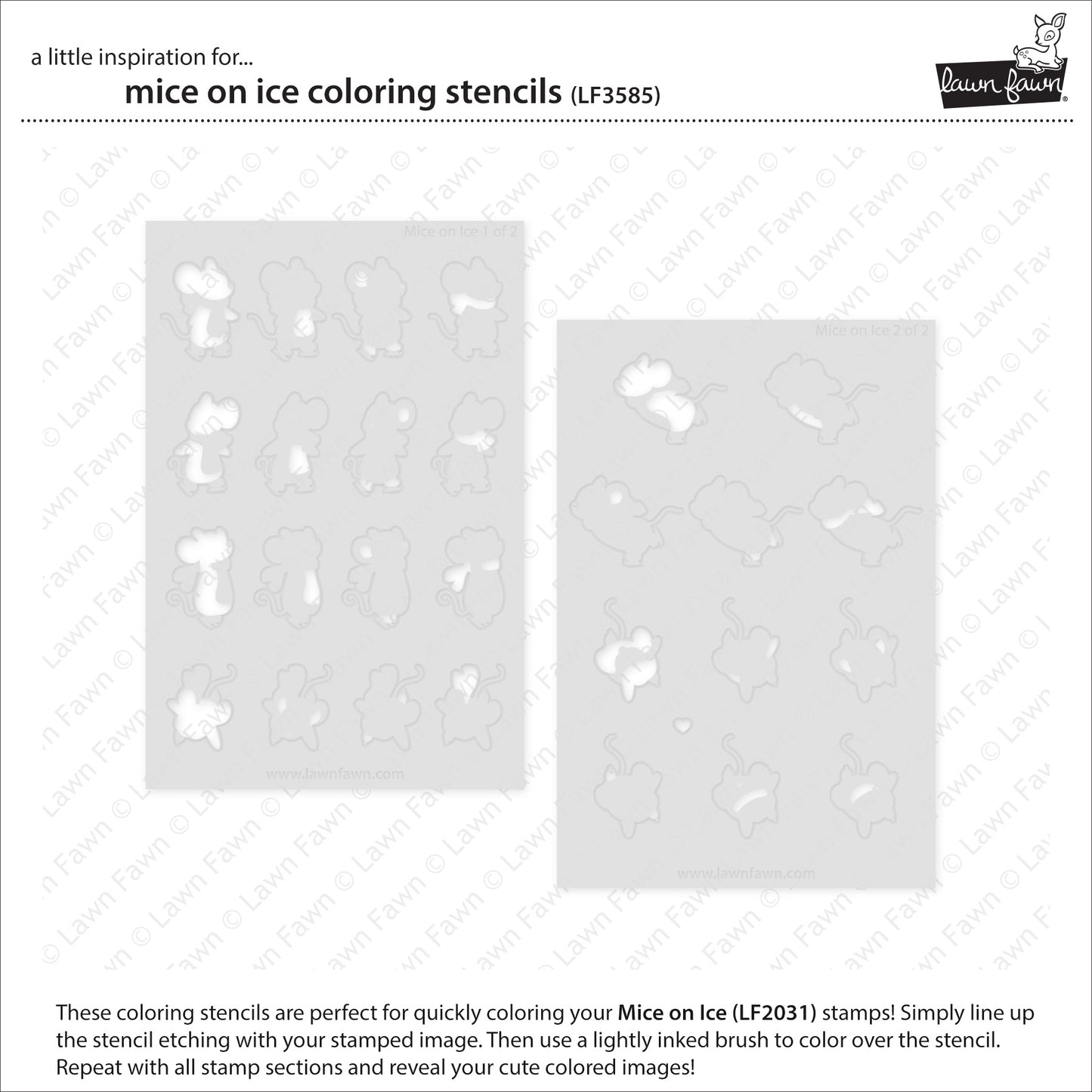 Mice On Ice Coloring Stencils 