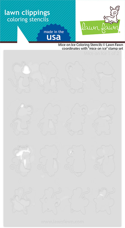 Mice On Ice Coloring Stencils 
