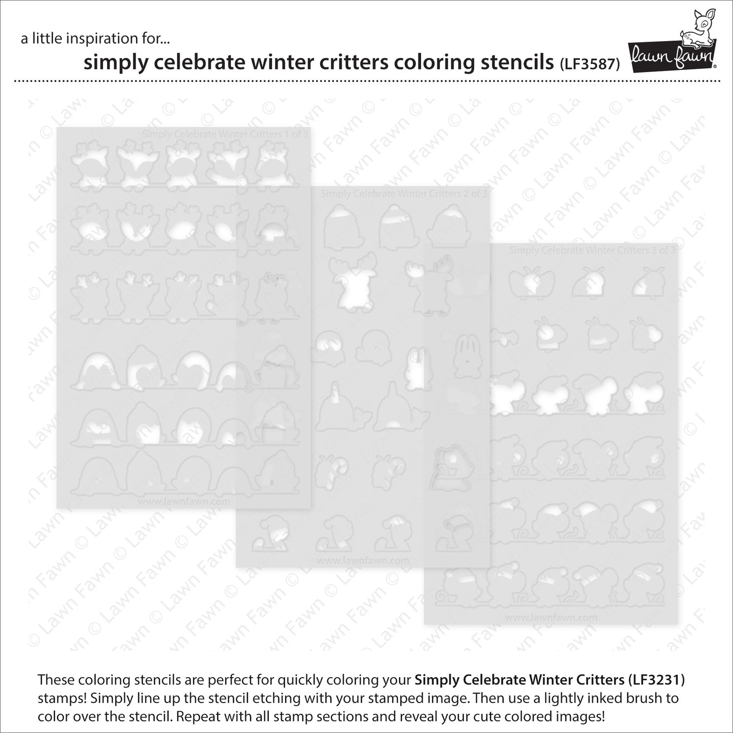 Simply Celebrate Winter Critters Coloring Stencils 