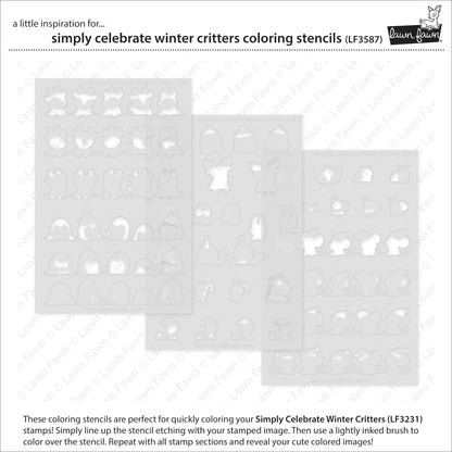 Simply Celebrate Winter Critters Coloring Stencils 