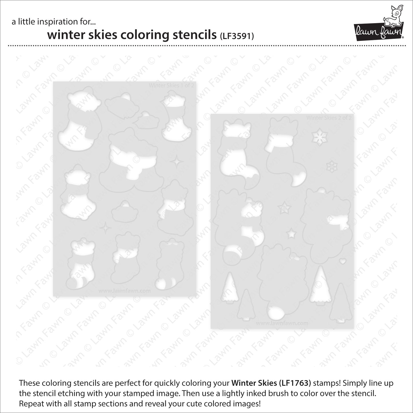 Winter Skies Coloring Stencils 