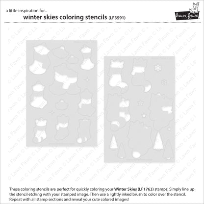 Winter Skies Coloring Stencils 