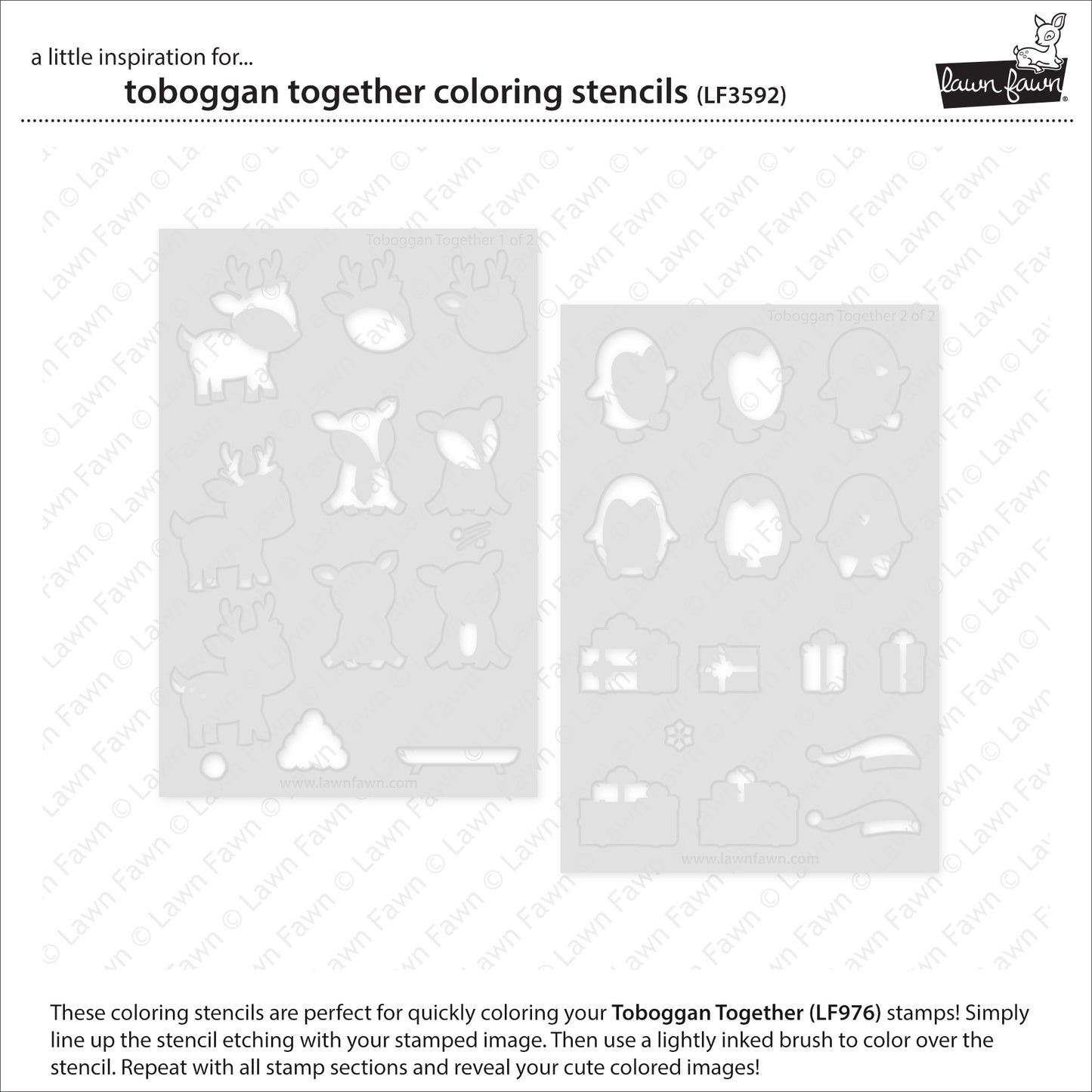 Toboggan Together Coloring Stencils 
