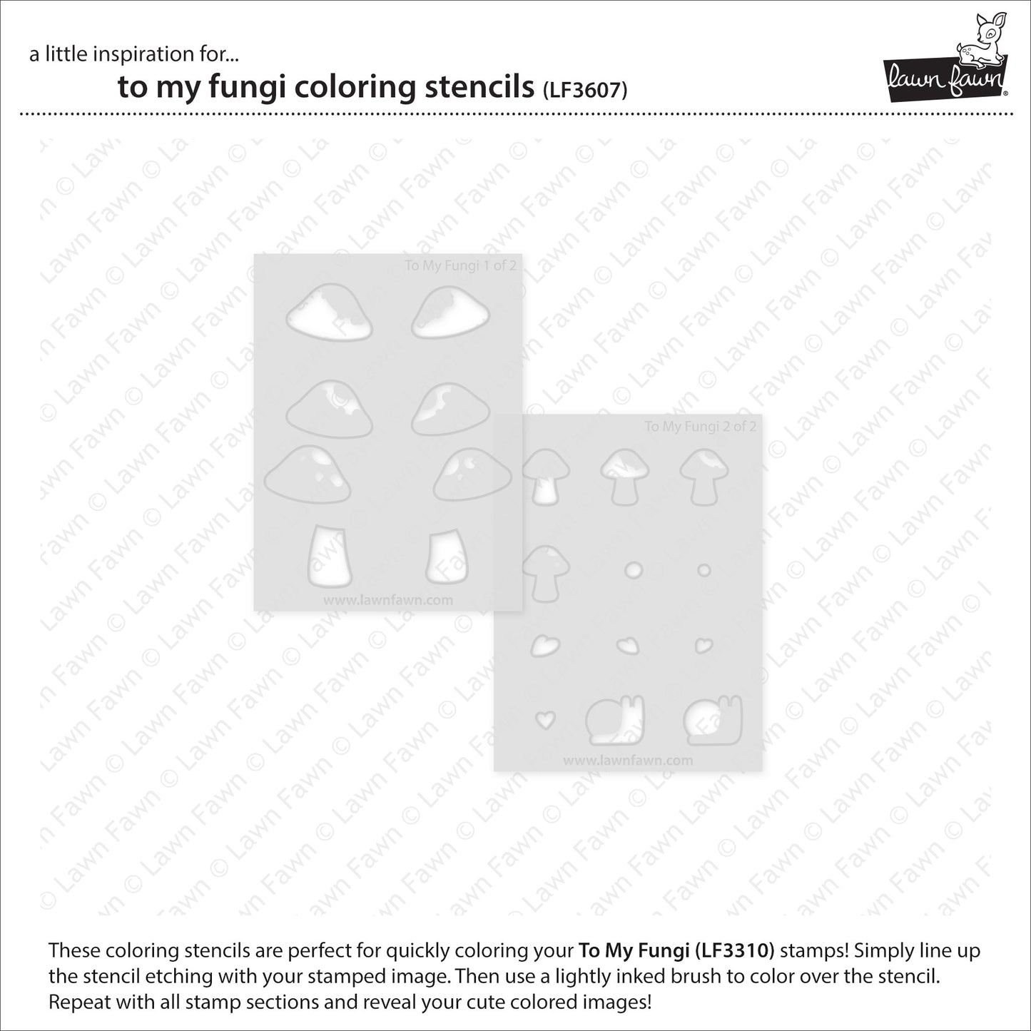 To My Fungi Coloring Stencils