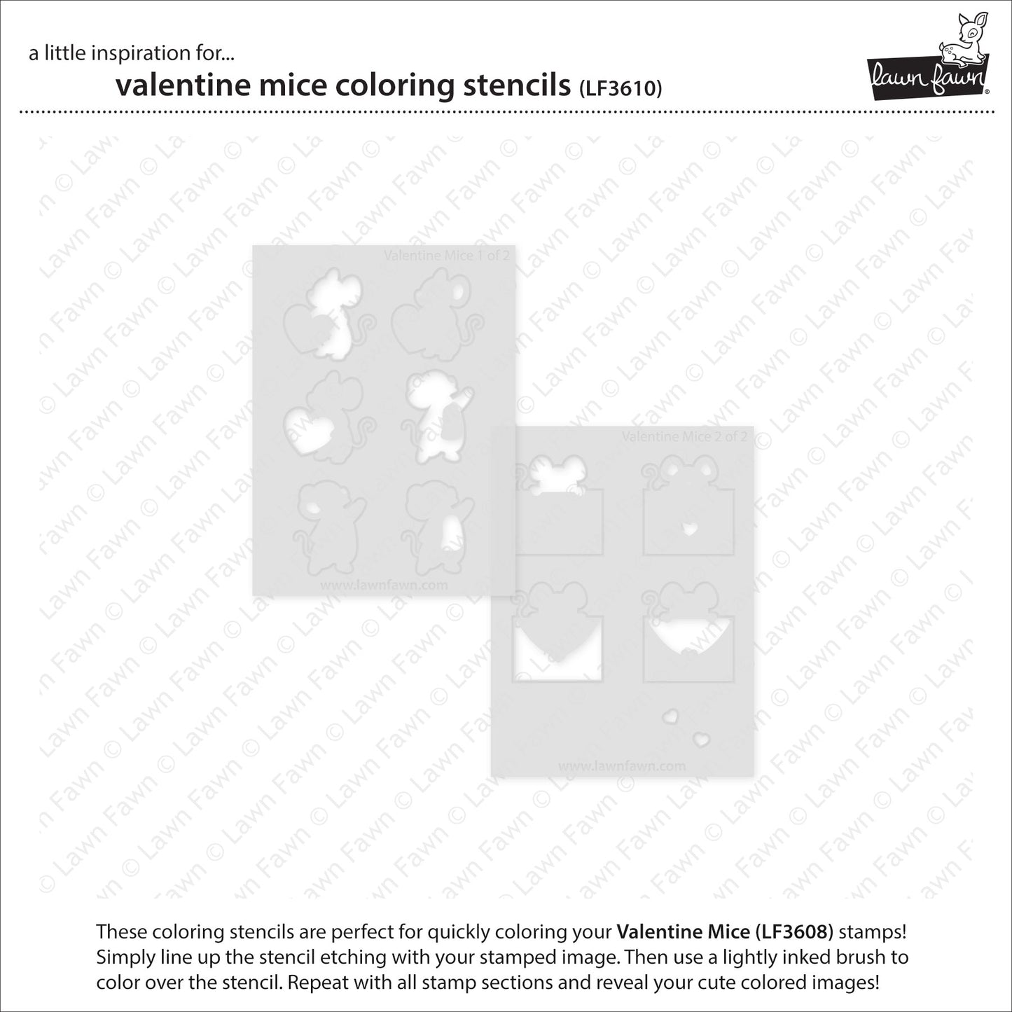 Valentine Mice Coloring Stencils