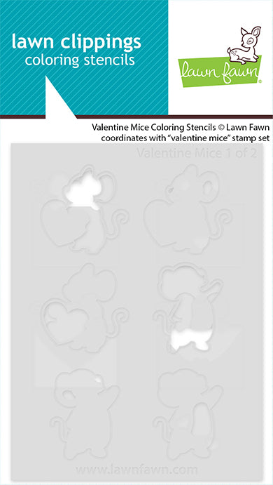 Valentine Mice Coloring Stencils