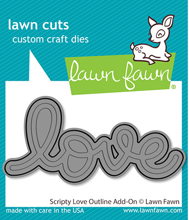 Scripty Love Outline Add-On Die Lawn Cuts