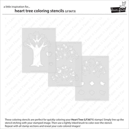 Heart Tree Coloring Stencils