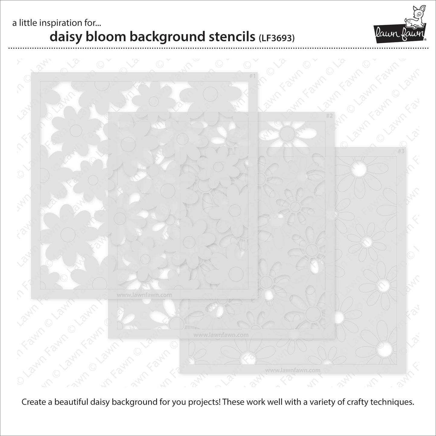 Daisy Bloom Background Stencils