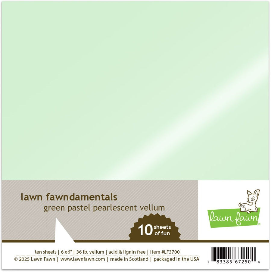 Green Pastel Pearlescent 6x6 Vellum