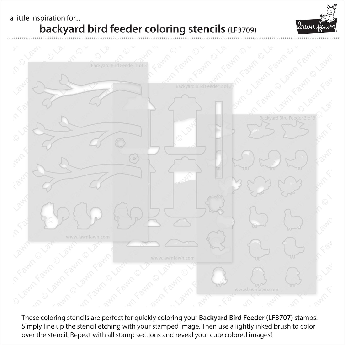 Backyard Bird Feeder Coloring Stencils