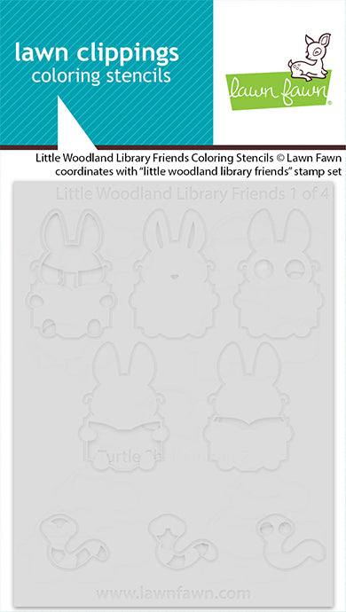 Little Woodland Library Friends Coloring Stencils