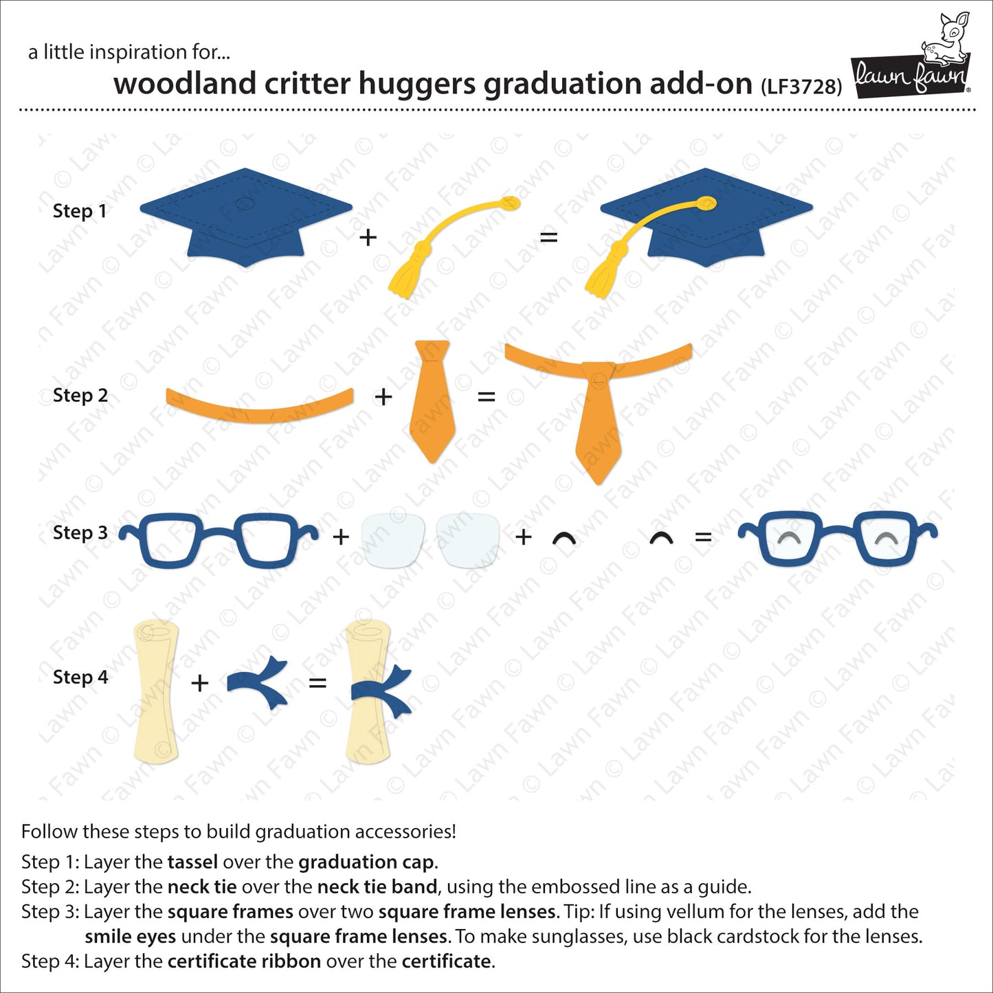 Woodland Critter Huggers Graduation Add-On Lawn Cuts