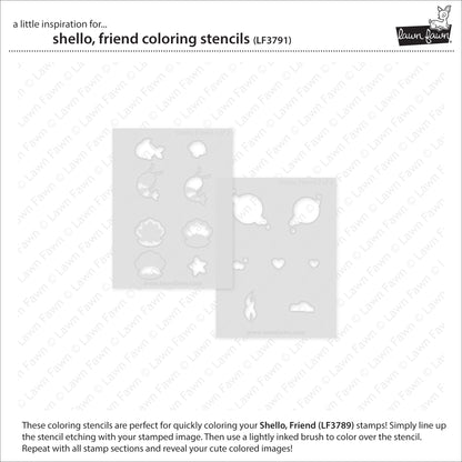 Shello, Friend Coloring Stencils