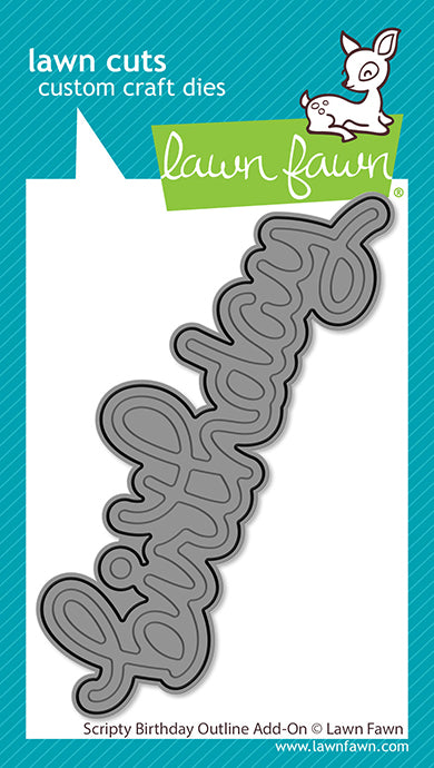 Scripty Birthday Outline Add-On Lawn Cuts