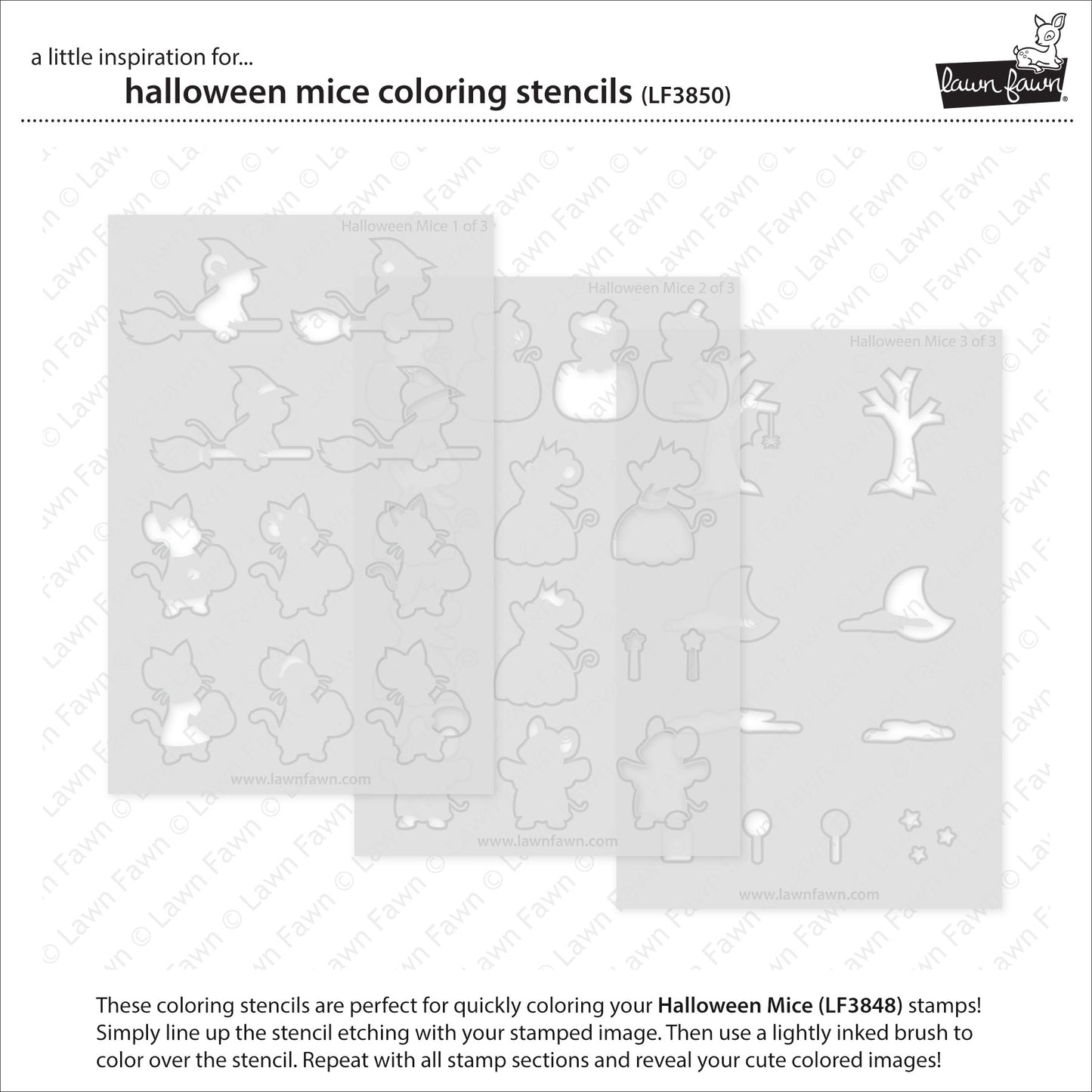 Halloween Mice Coloring Stencils
