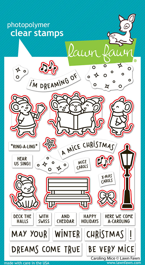 Caroling Mice Lawn Cuts