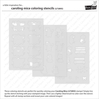 Caroling Mice Coloring Stencils