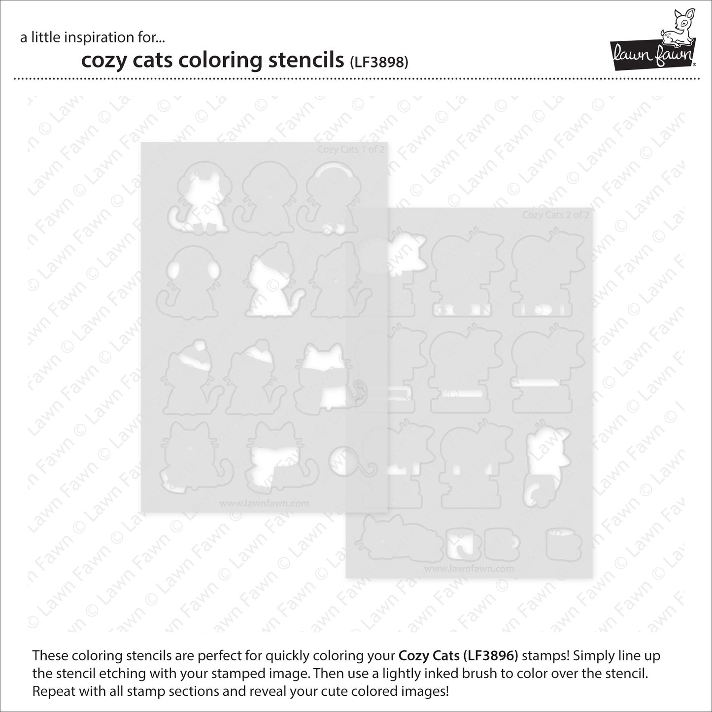 Cozy Cats Coloring Stencils