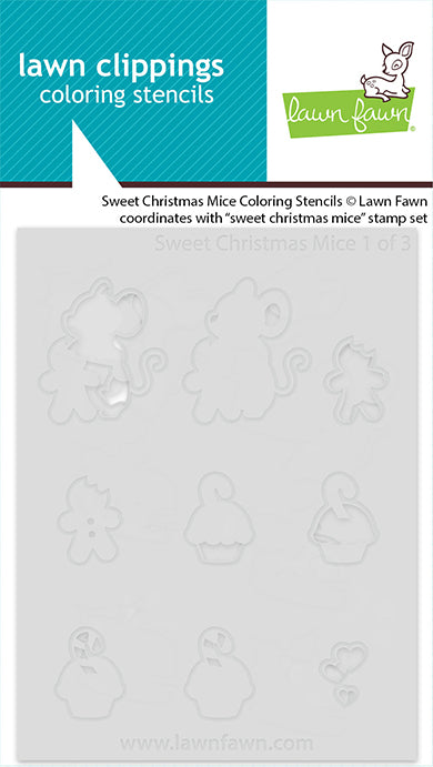 Sweet Christmas Mice Coloring Stencils