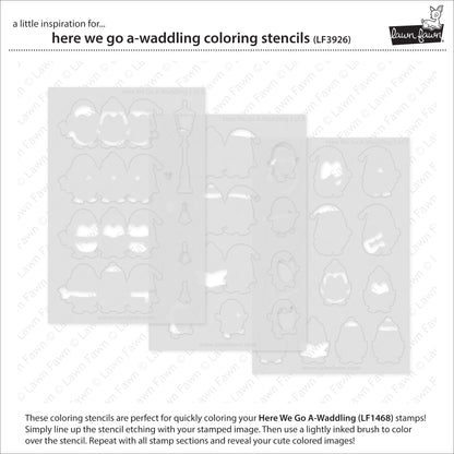 Here We Go A-Waddling Coloring Stencils