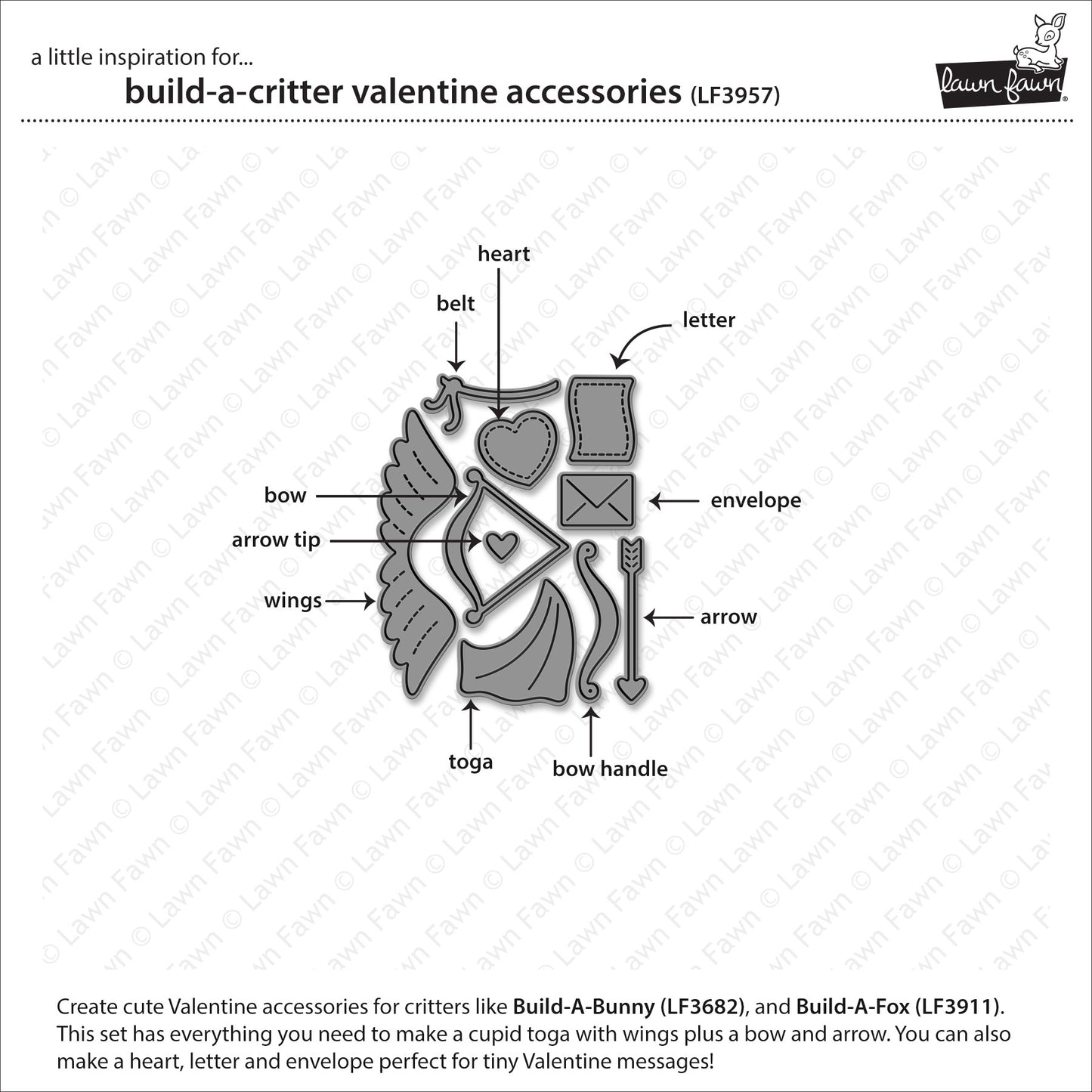 Build-A-Critter Valentine Accessories Lawn Cuts
