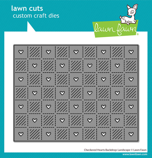 Checkered Hearts Backdrop: Landscape Lawn Cuts