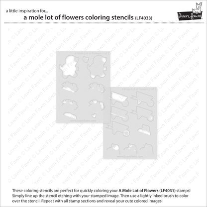 A Mole Lot Of Flowers Coloring Stencils
