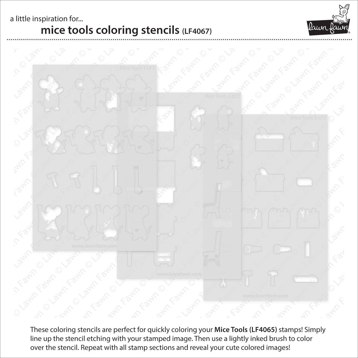 Mice Tools Coloring Stencils