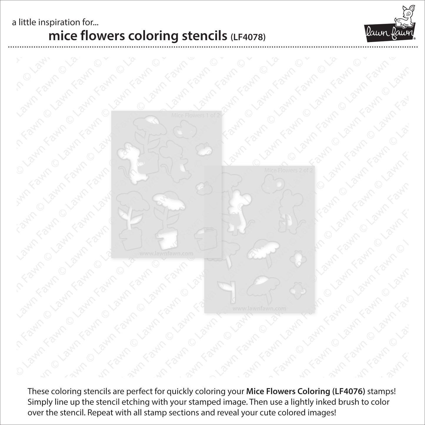 Mice Flowers Coloring Stencils
