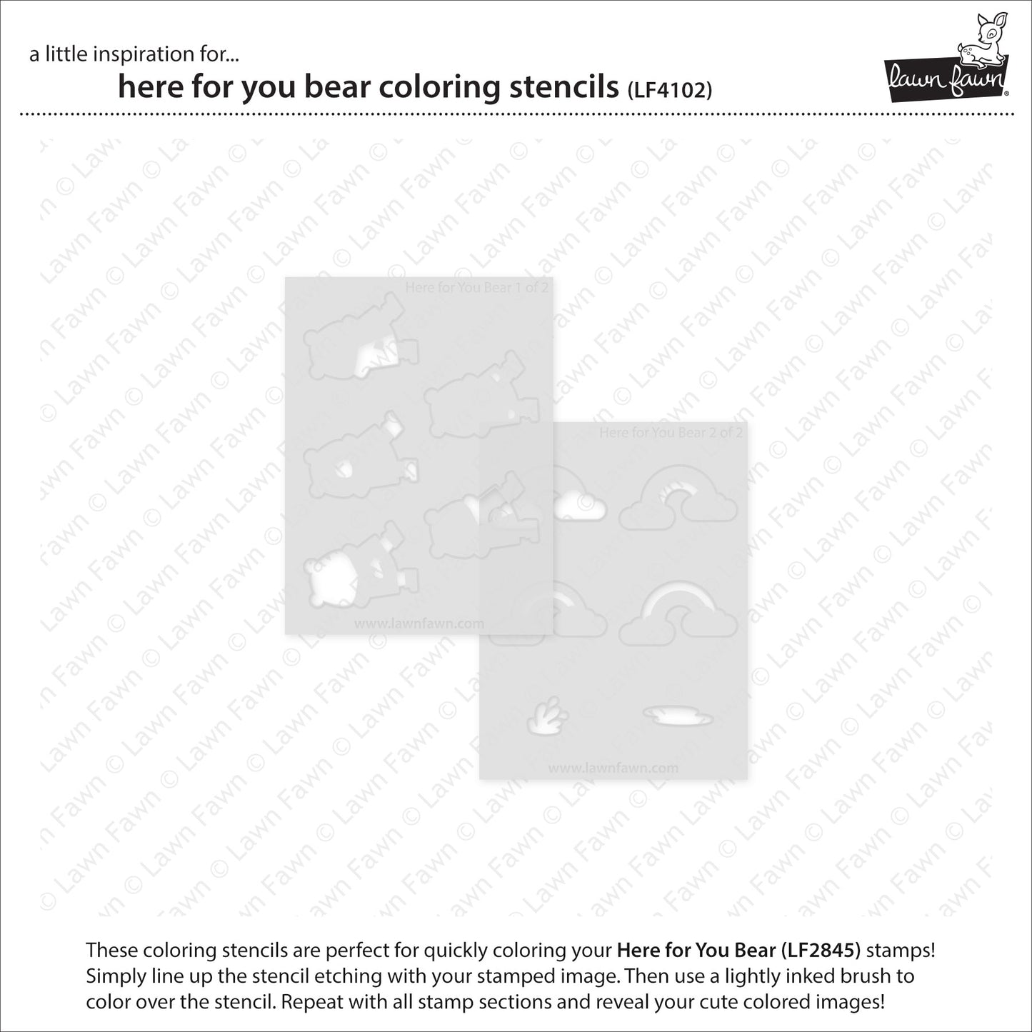 Here For You Bear Coloring Stencils