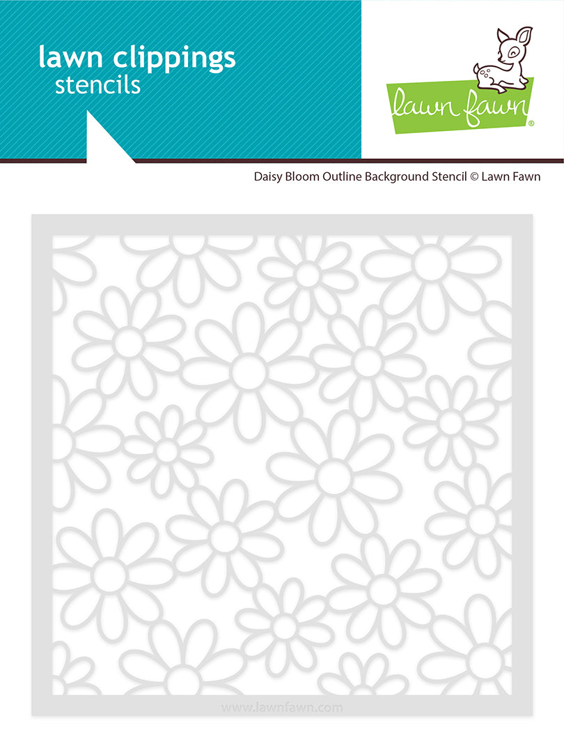 Daisy Bloom Outline Background Stencil