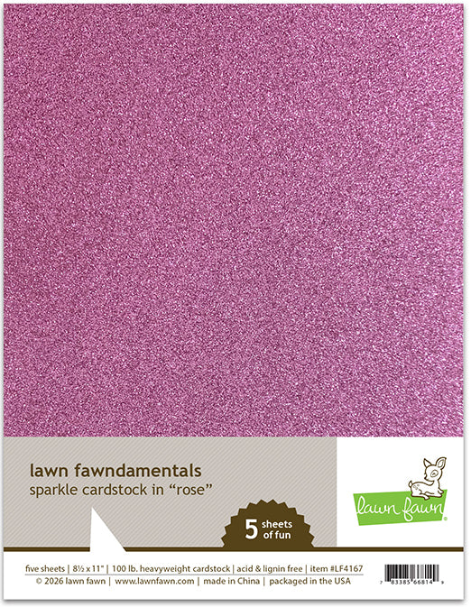 8.5 x 11 Sparkle Cardstock - Rose