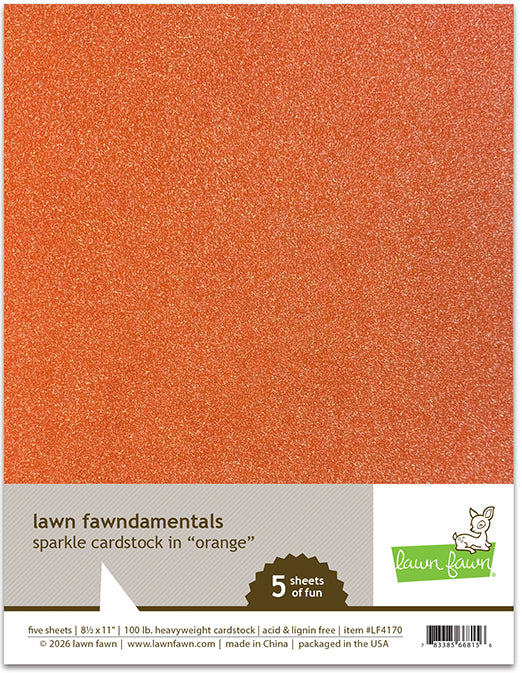 8.5 x 11 Sparkle Cardstock - Orange