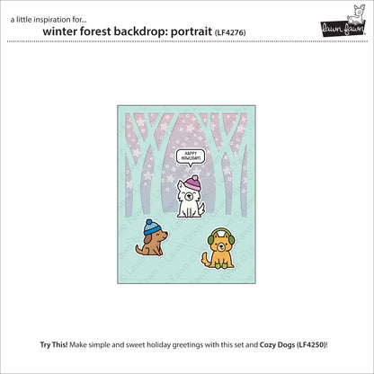 Winter Forest Backdrop: Portrait Lawn Cuts