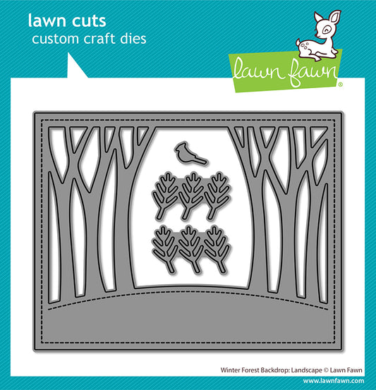 Winter Forest Backdrop: Landscape Lawn Cuts