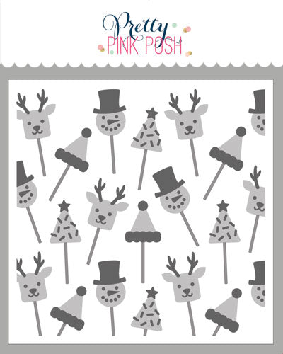 Layered Christmas Cake Pops Stencils