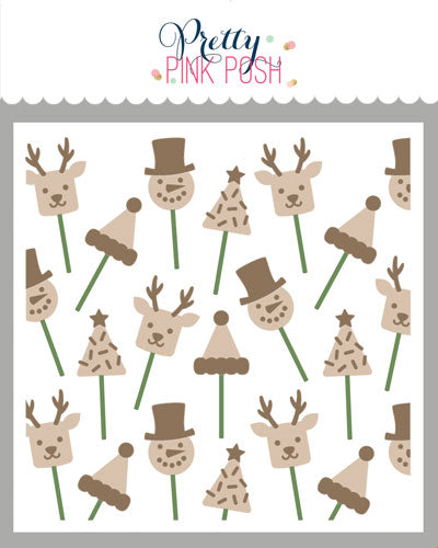 Layered Christmas Cake Pops Stencils