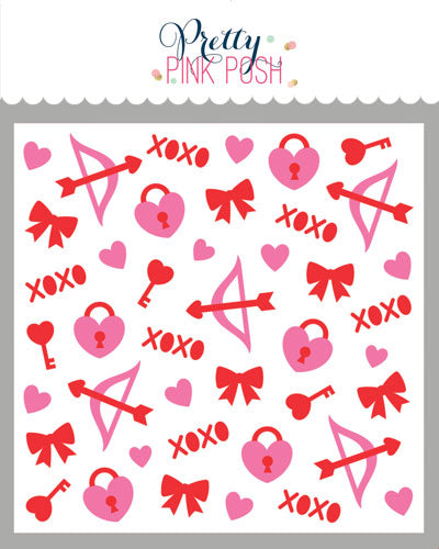 Layered Cupid Items Stencils