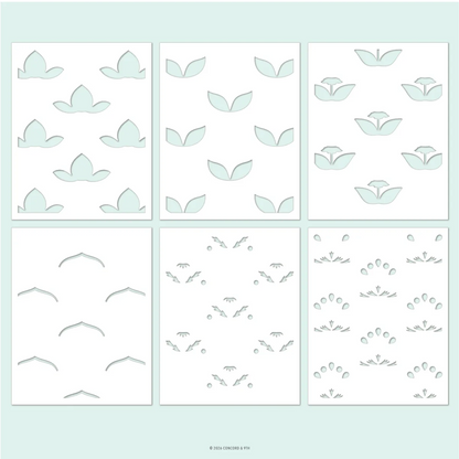 Layered Lotus Stencil Pack