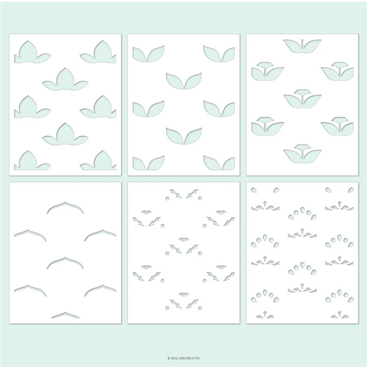 Layered Lotus Stencil Pack
