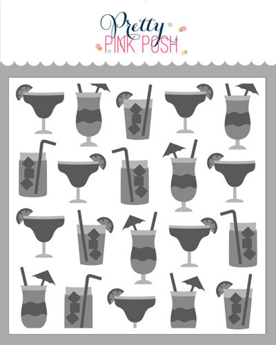 Layered Summer Drinks Stencils