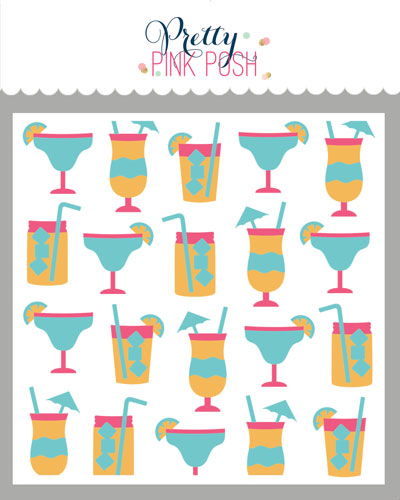 Layered Summer Drinks Stencils