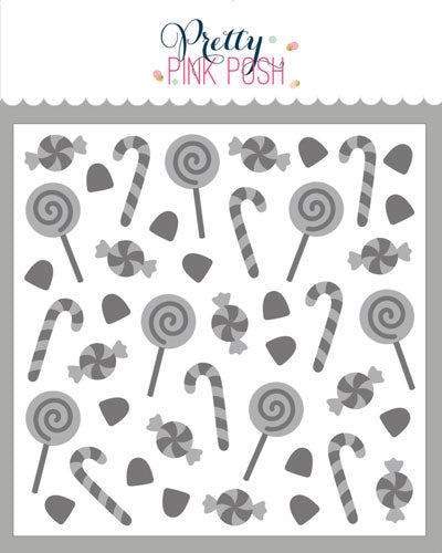 Layered Sweet Candies Stencils