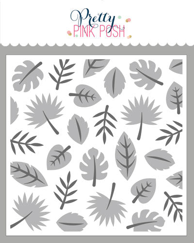 Layered Tropical Leaves Stencils