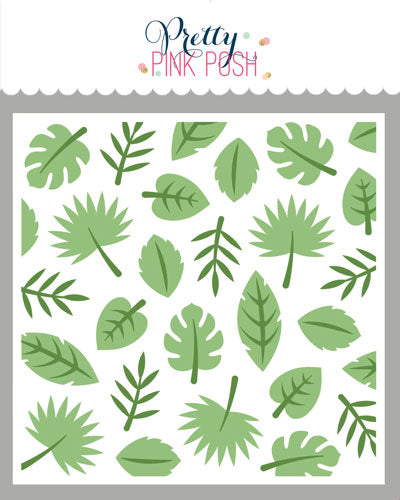 Layered Tropical Leaves Stencils