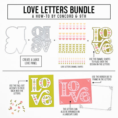 Love Letters Enamel Shapes