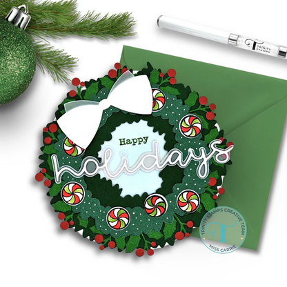 Holiday Wreath Circle Card Add-on Dies